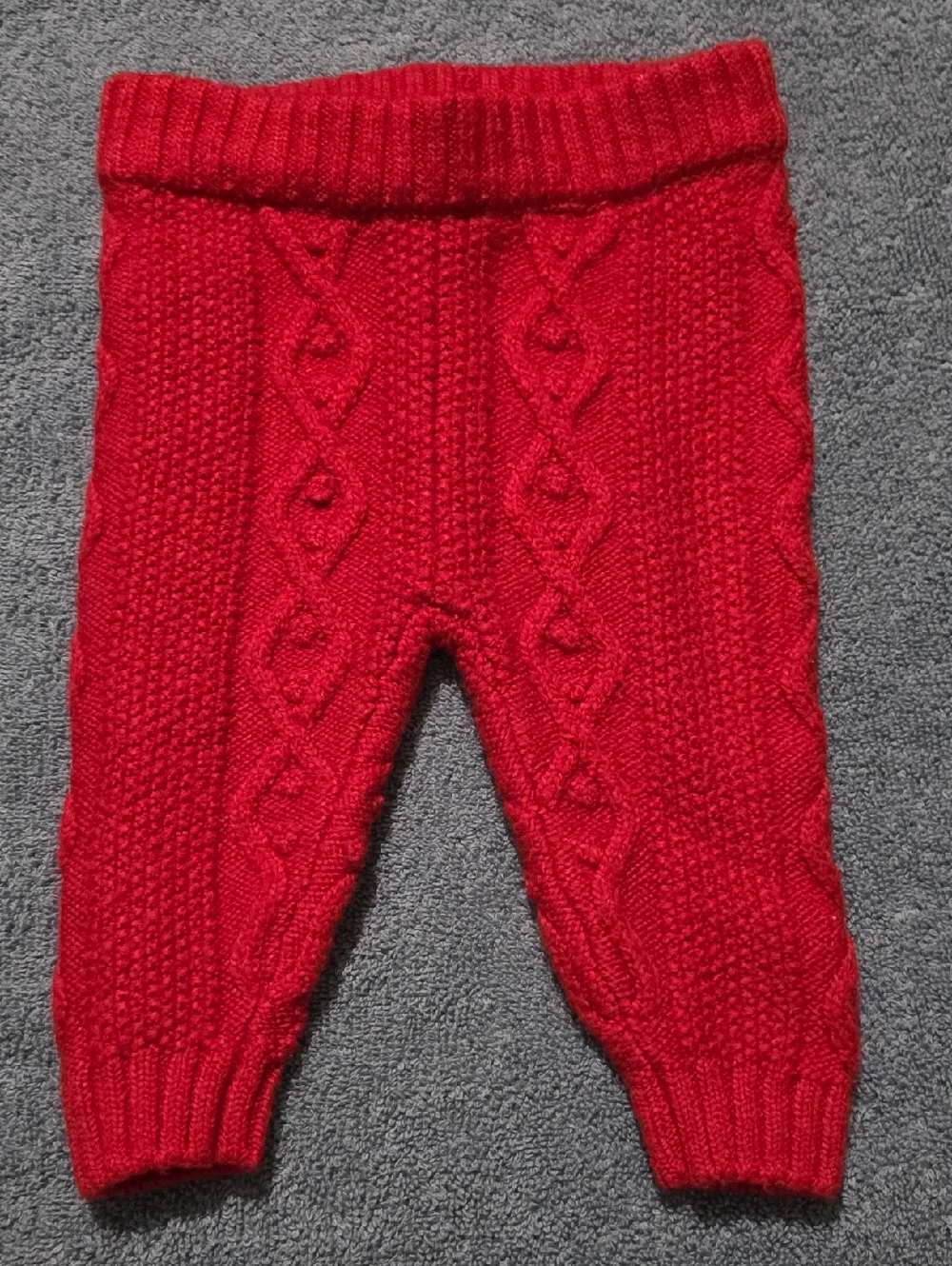 Janie and Jack Red Cable Knit Baby Leggings